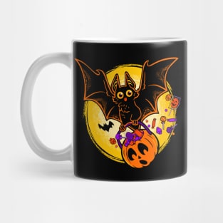 Halloween Cute Bat with Pumpkin Candy Pail Mug